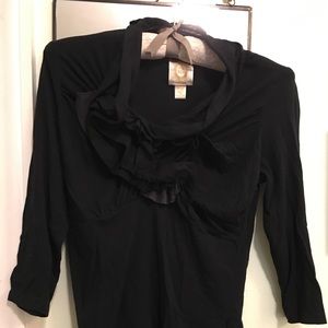 Anthropologie Wind Rippled tee - EUC - XS - Black